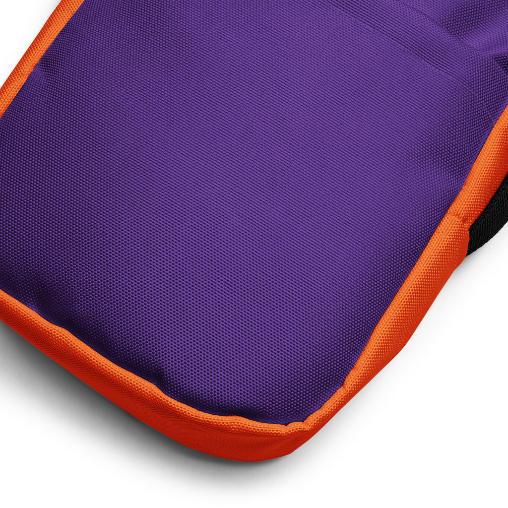 Purple & Orange Halloween Crossbody Bag – Water Resistant Mini Purse With Adjustable Strap & Pockets