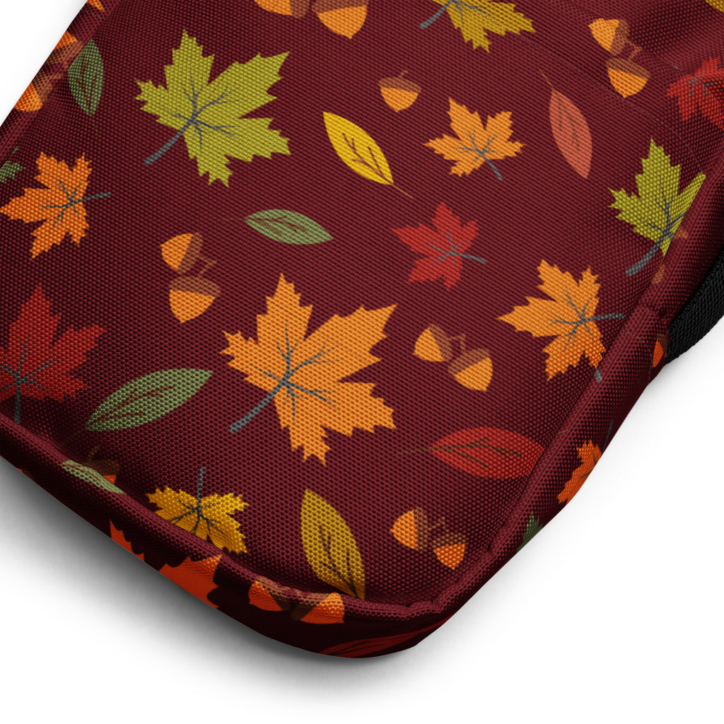 Autumn Maple Leaves Crossbody Bag – Water Resistant Mini Purse With Adjustable Strap & Pockets