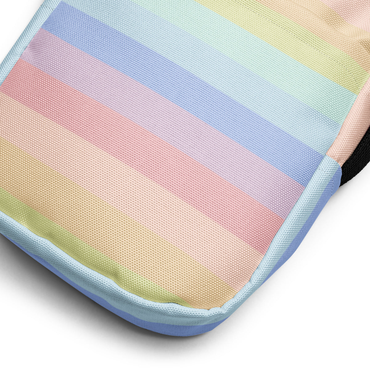 Pastel Rainbow Stripes Crossbody Bag – Water Resistant Mini Purse With Adjustable Strap & Pockets
