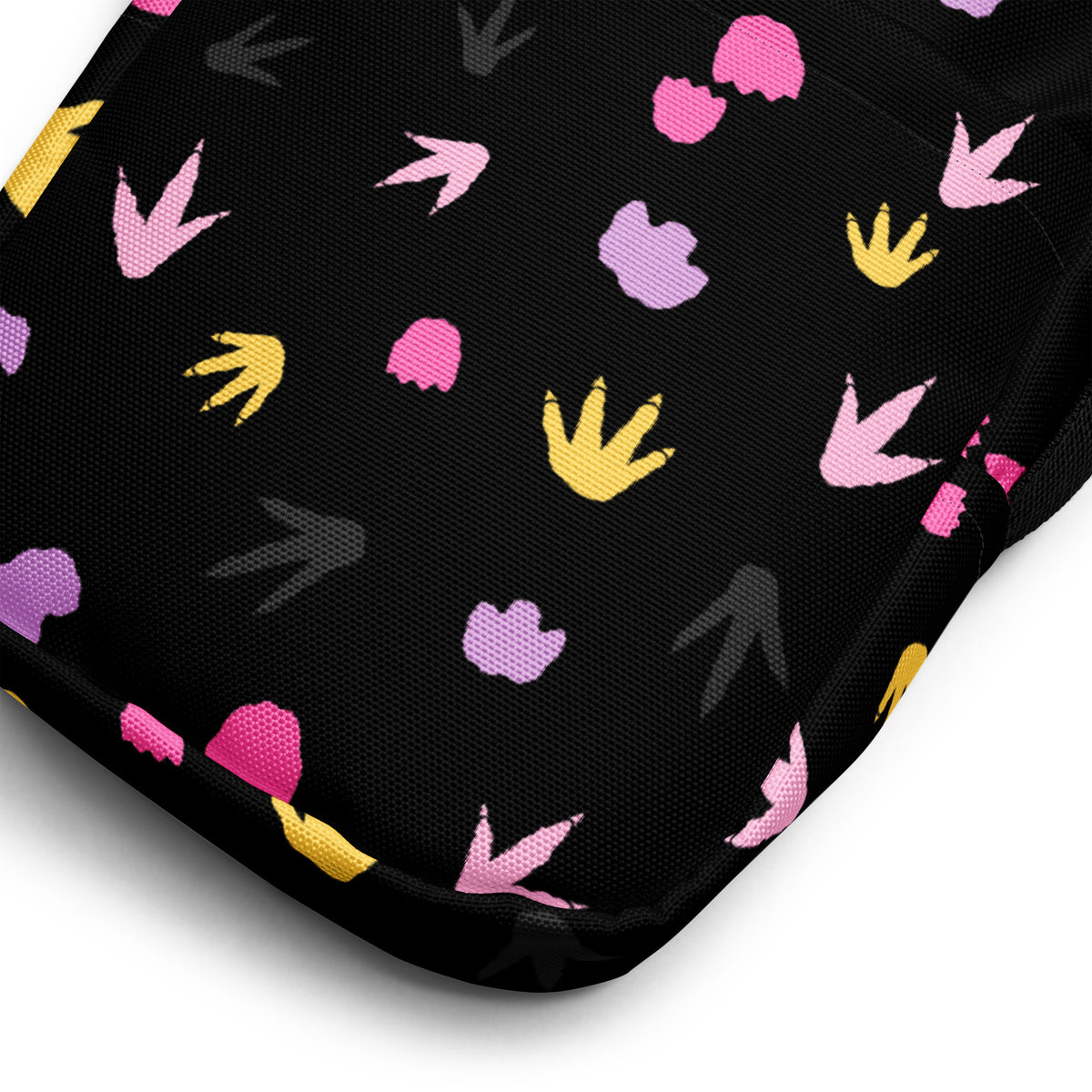 Girls Colorful Dinosaur Footprints Crossbody Bag – Water Resistant Mini Purse With Adjustable Strap & Pockets