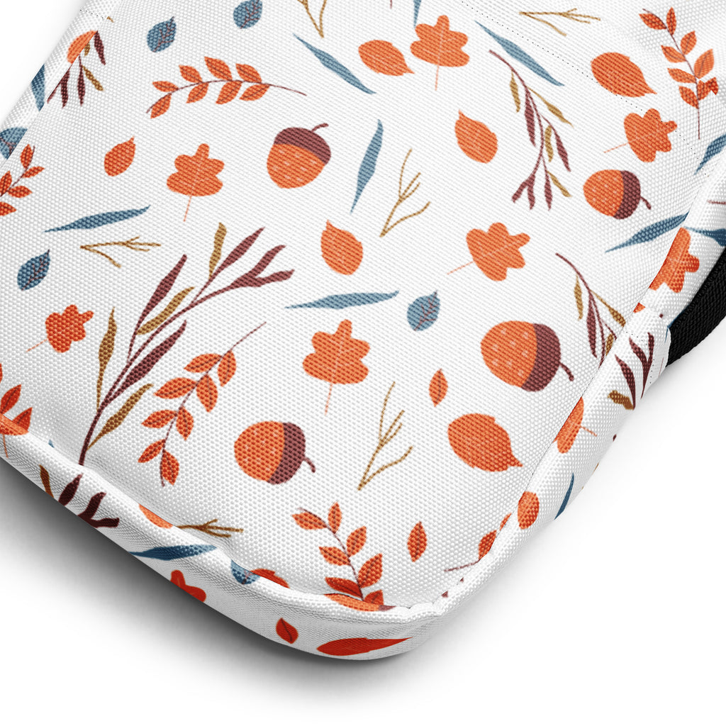 Fall Leaves & Acorns Crossbody Bag – Water Resistant Mini Purse With Adjustable Strap & Pockets