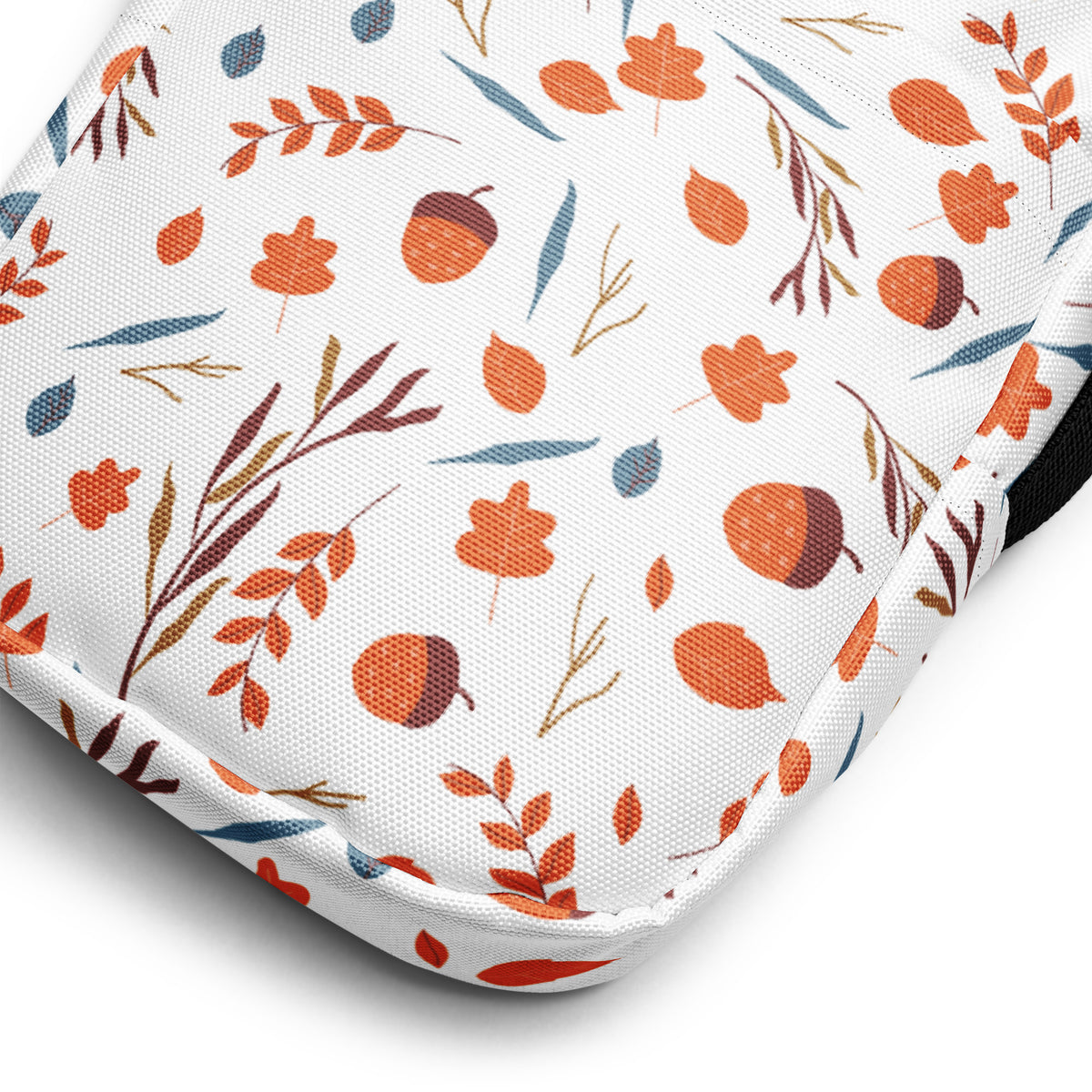 Fall Leaves & Acorns Crossbody Bag – Water Resistant Mini Purse With Adjustable Strap & Pockets