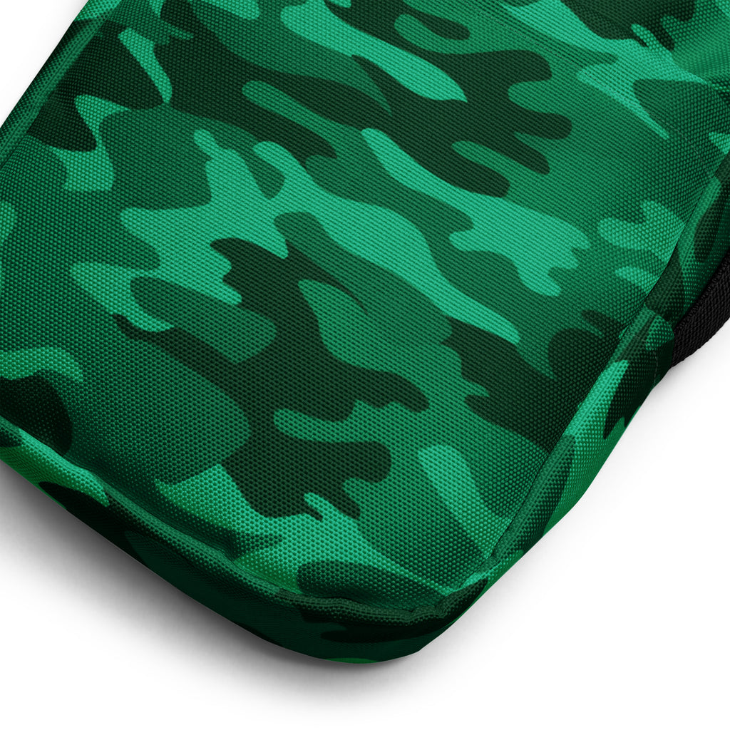 Green Camouflage Crossbody Bag – Water Resistant Mini Purse With Adjustable Strap & Pockets