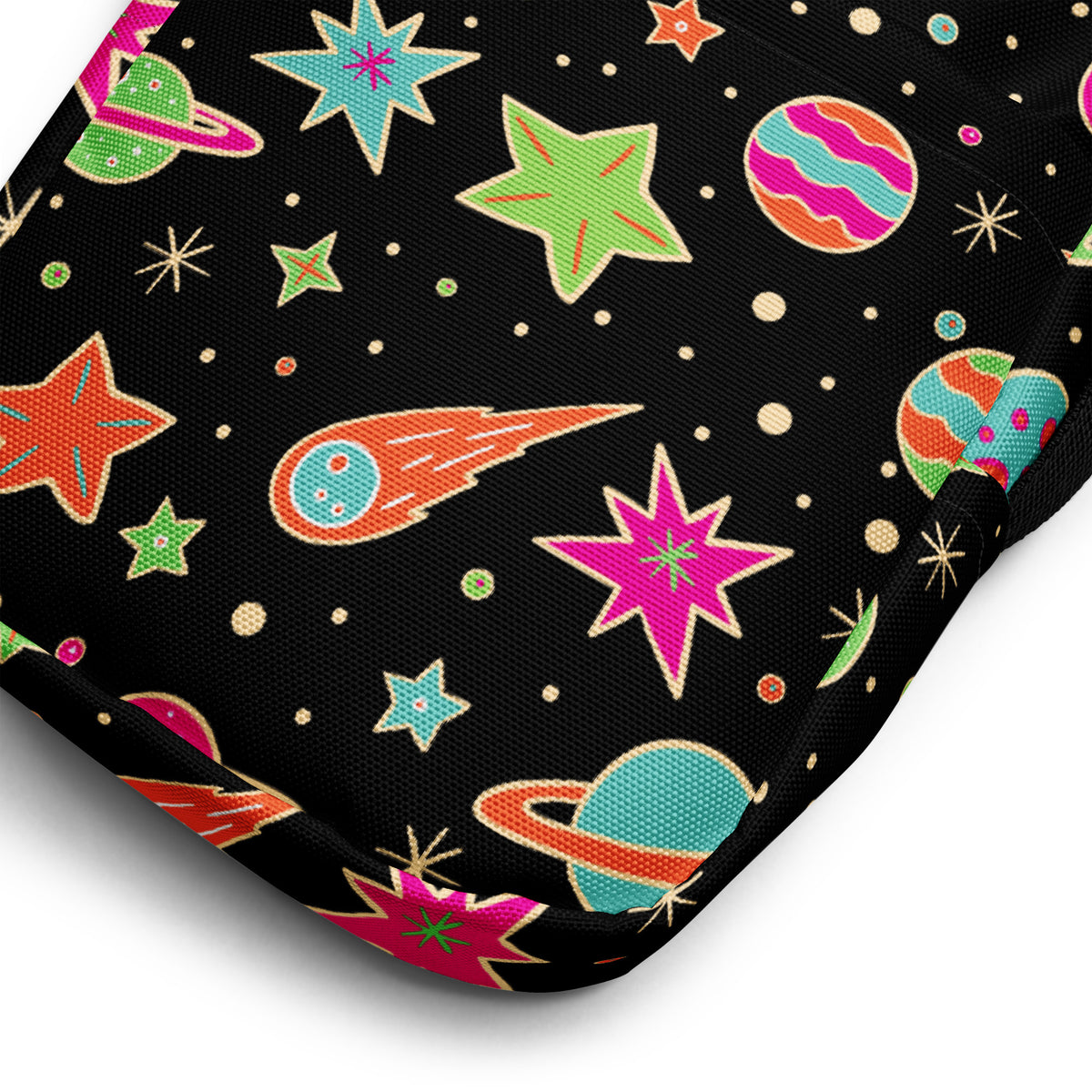 Vintage Neon Space Crossbody Bag – Water Resistant Mini Purse With Adjustable Strap & Pockets