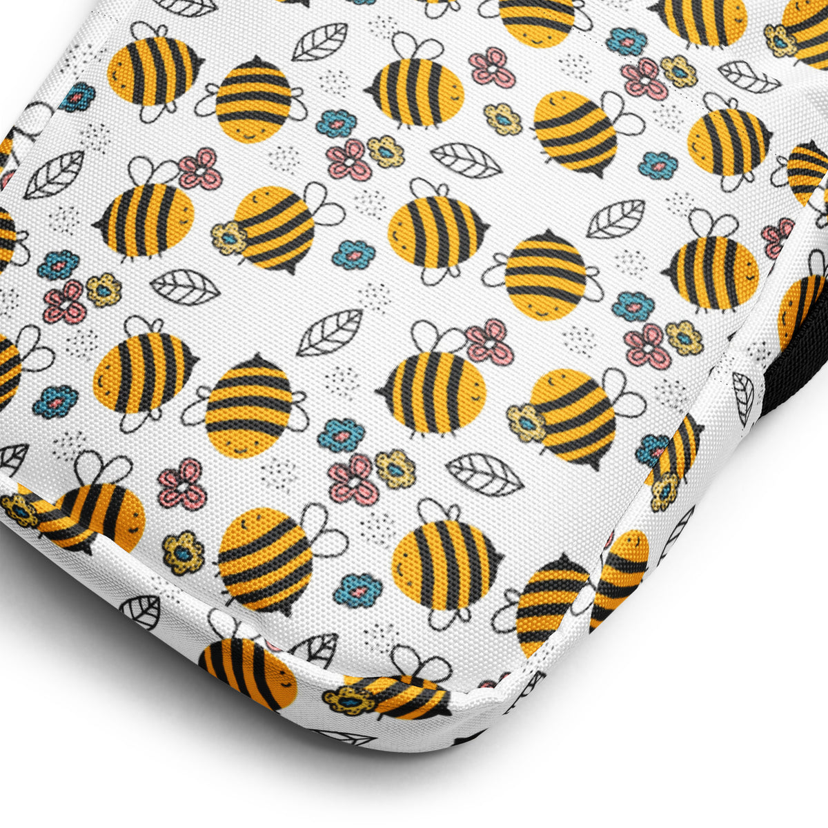 Girls Floral Yellow Bumblebee Crossbody Bag – Water Resistant Mini Purse With Adjustable Strap & Pockets