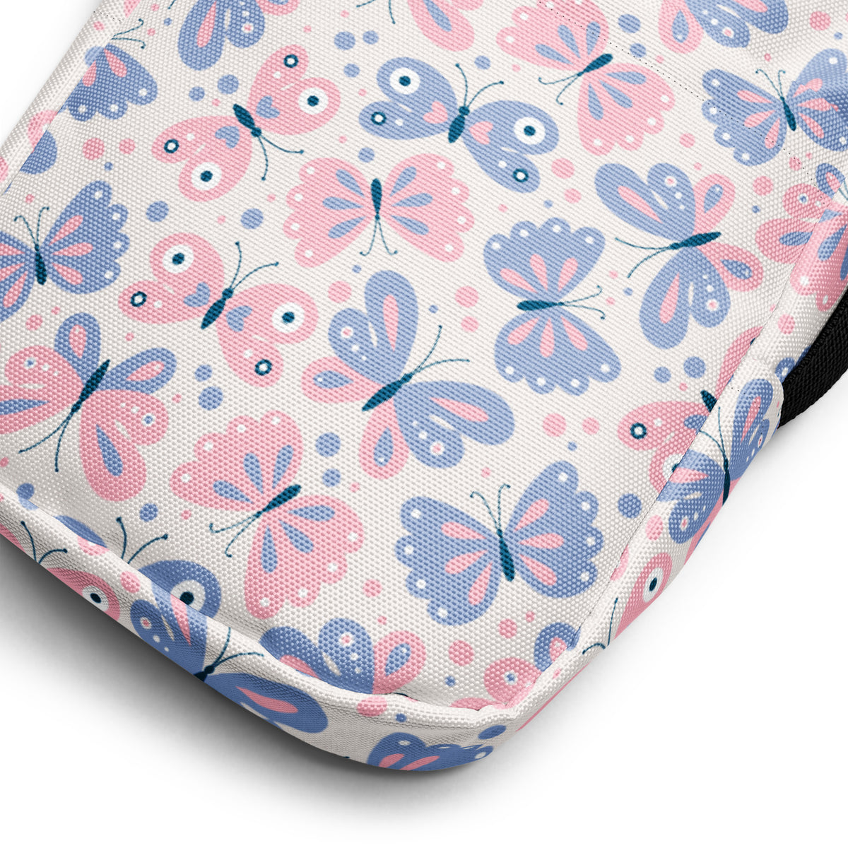 Pink & Purple Butterfly Crossbody Bag – Water Resistant Mini Purse With Adjustable Strap & Pockets
