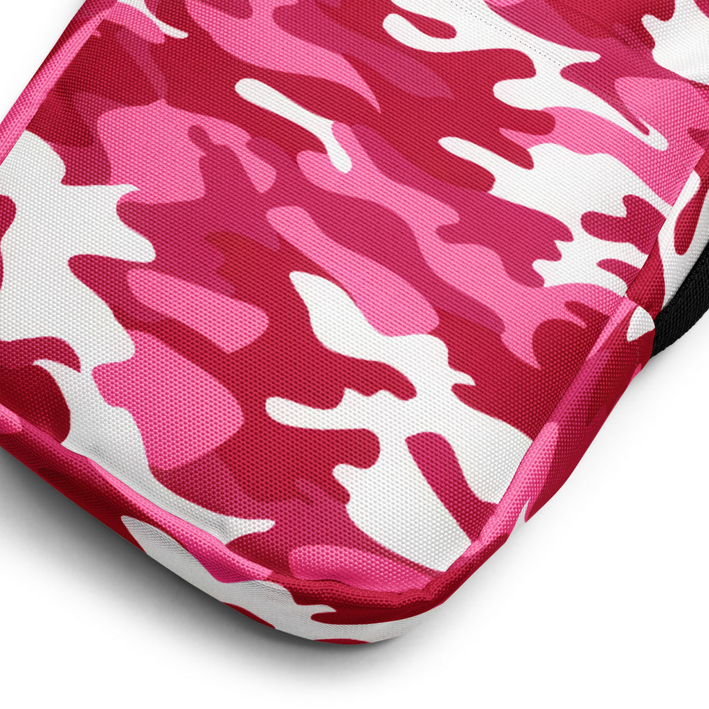 Bright Pink Camouflage Crossbody Bag – Water Resistant Mini Purse With Adjustable Strap & Pockets