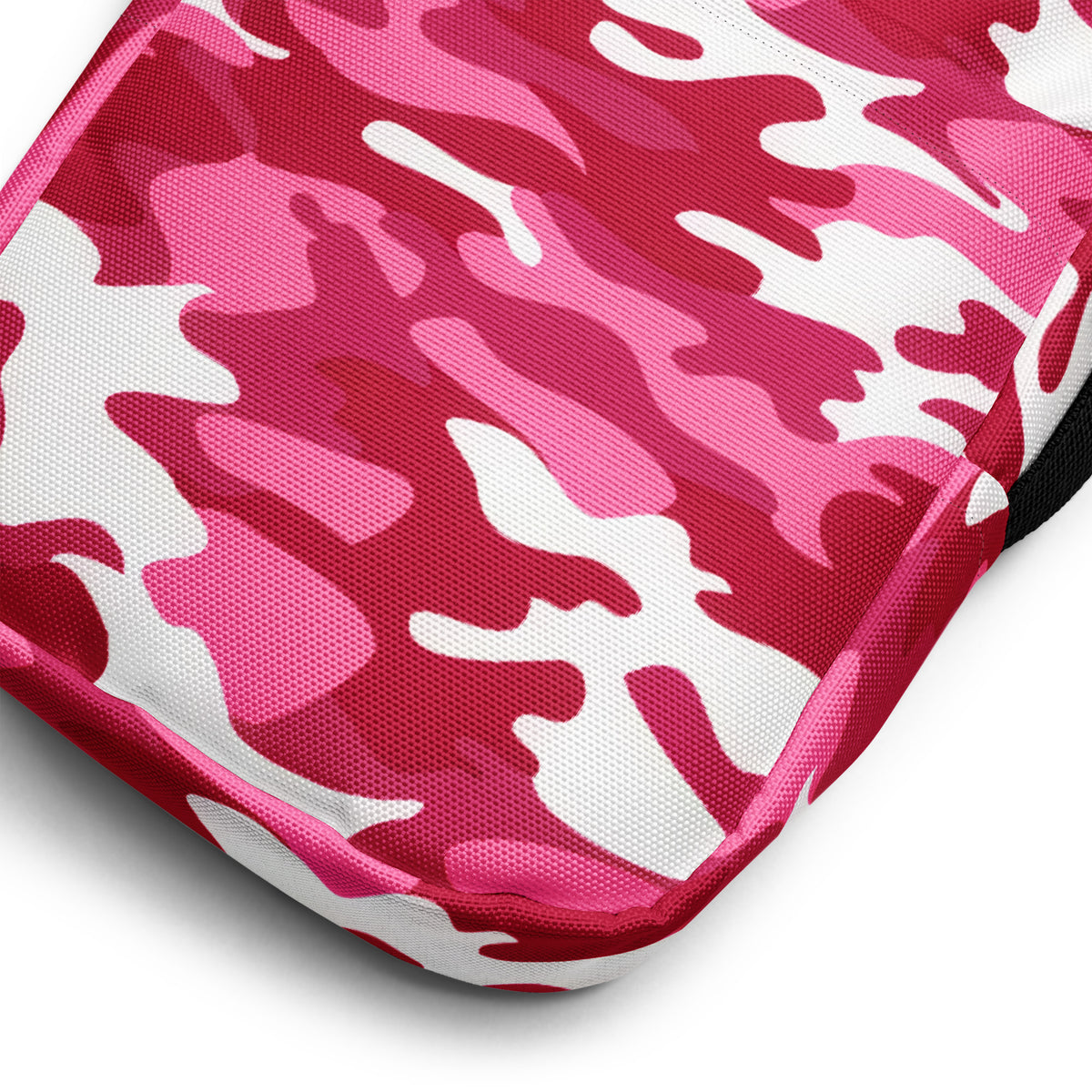 Bright Pink Camouflage Crossbody Bag – Water Resistant Mini Purse With Adjustable Strap & Pockets