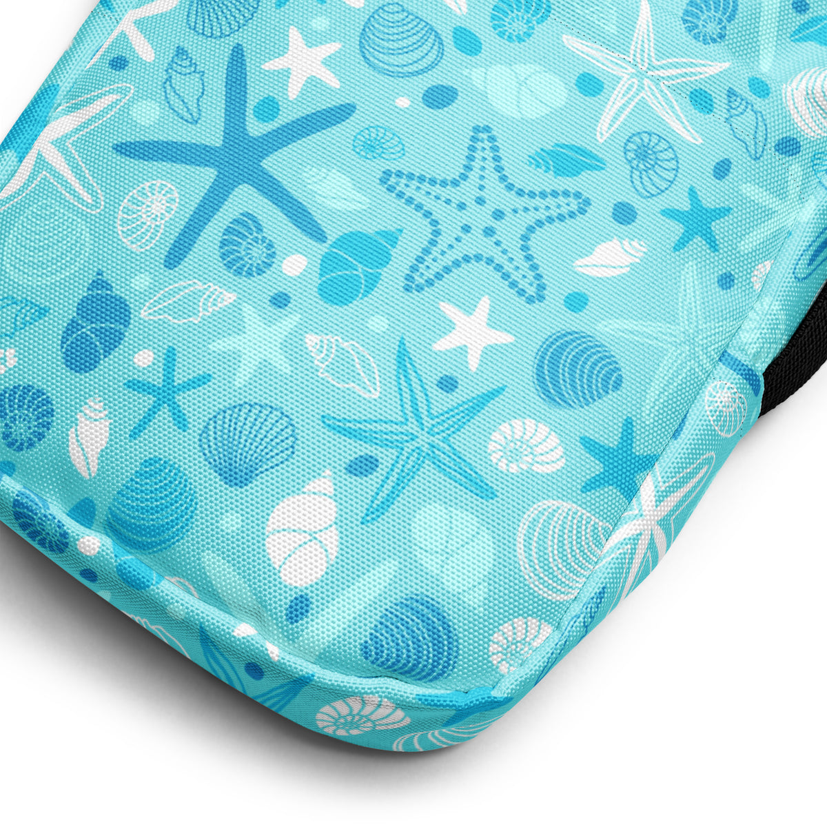 Starfish & Shells Crossbody Bag – Water Resistant Mini Purse With Adjustable Strap & Pockets