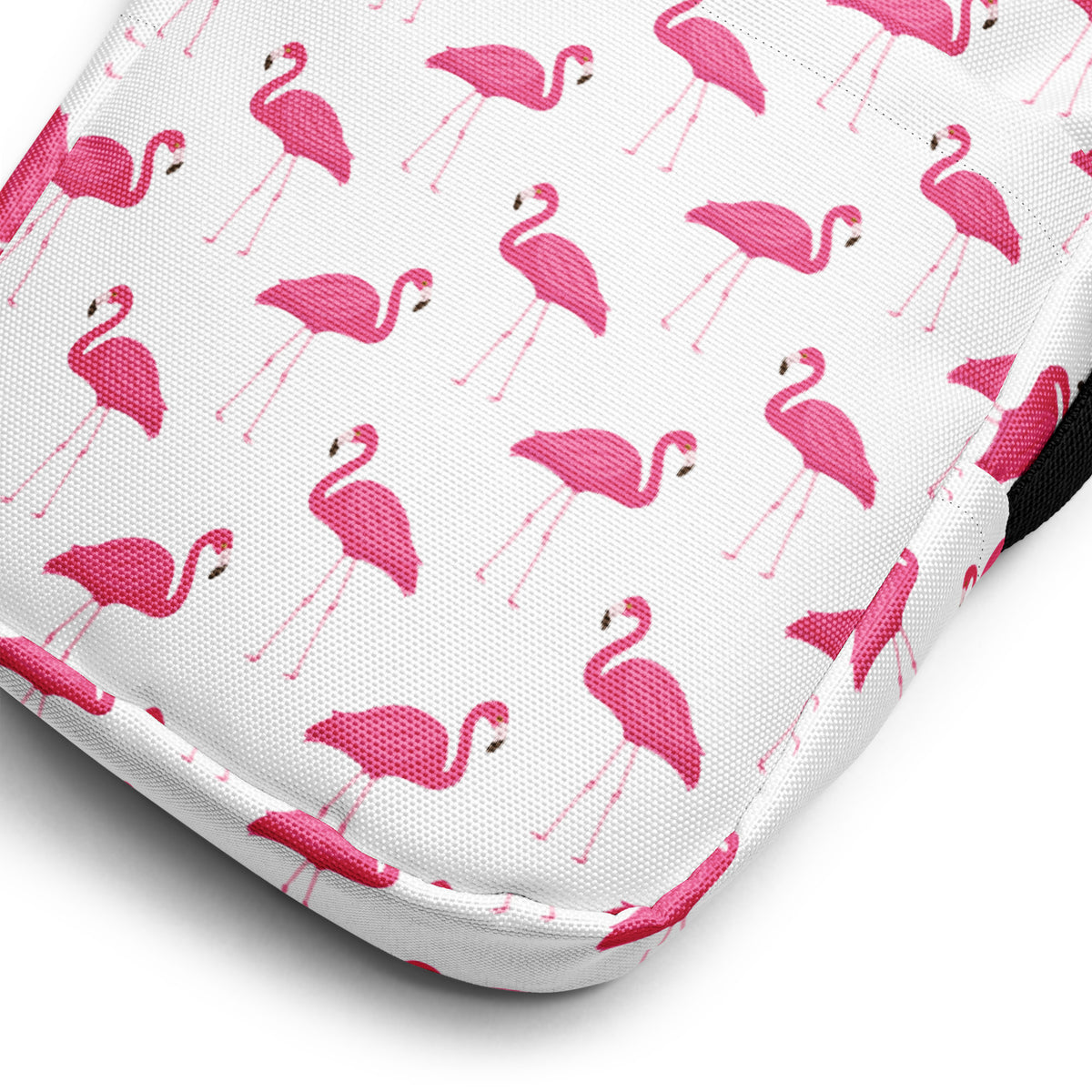 Pink Flamingo Crossbody Bag – Water Resistant Mini Purse With Adjustable Strap & Pockets