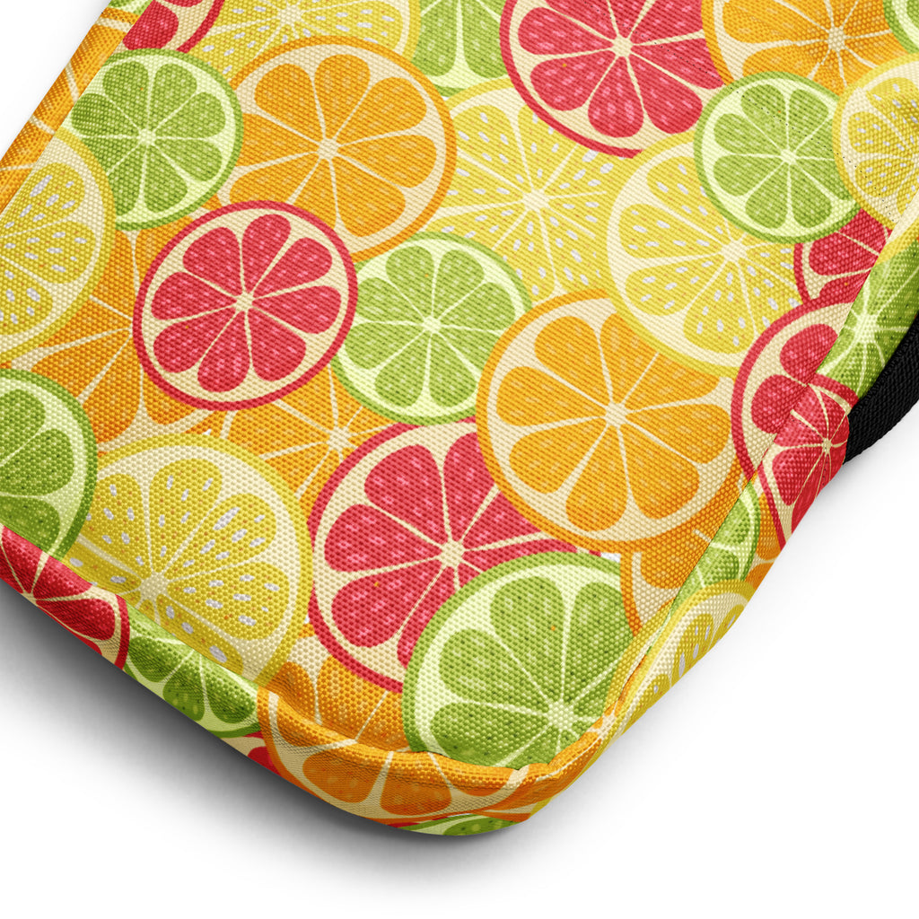 Citrus Fruit Slices Crossbody Bag – Water Resistant Mini Purse With Adjustable Strap & Pockets