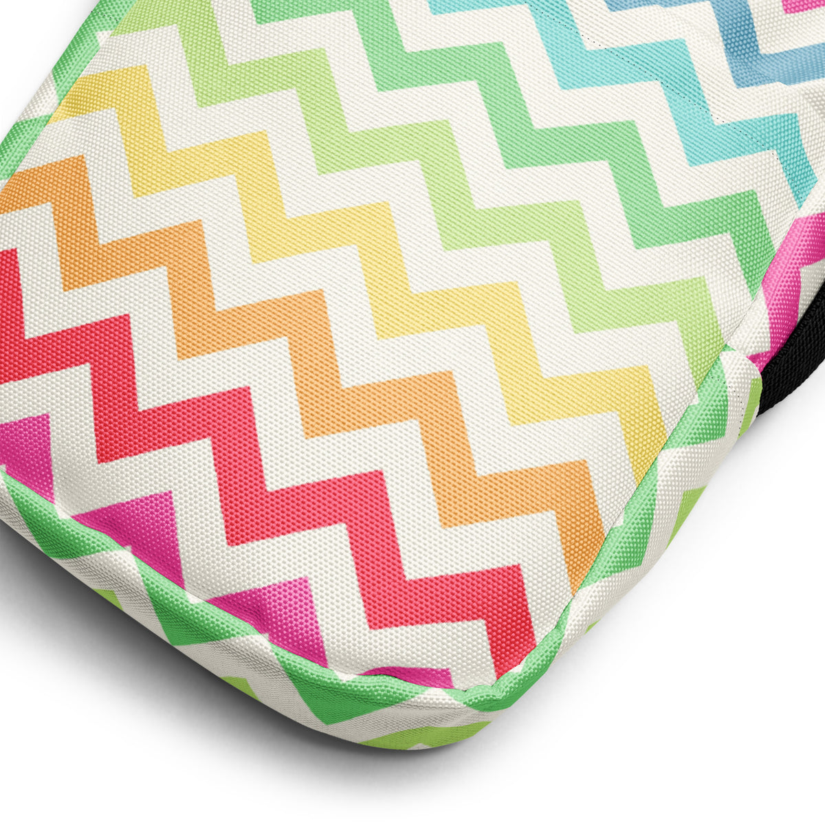 Rainbow Chevron Crossbody Bag – Water Resistant Mini Purse With Adjustable Strap & Pockets