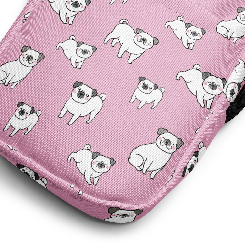 Pink Pug Crossbody Bag – Water Resistant Mini Purse With Adjustable Strap & Pockets