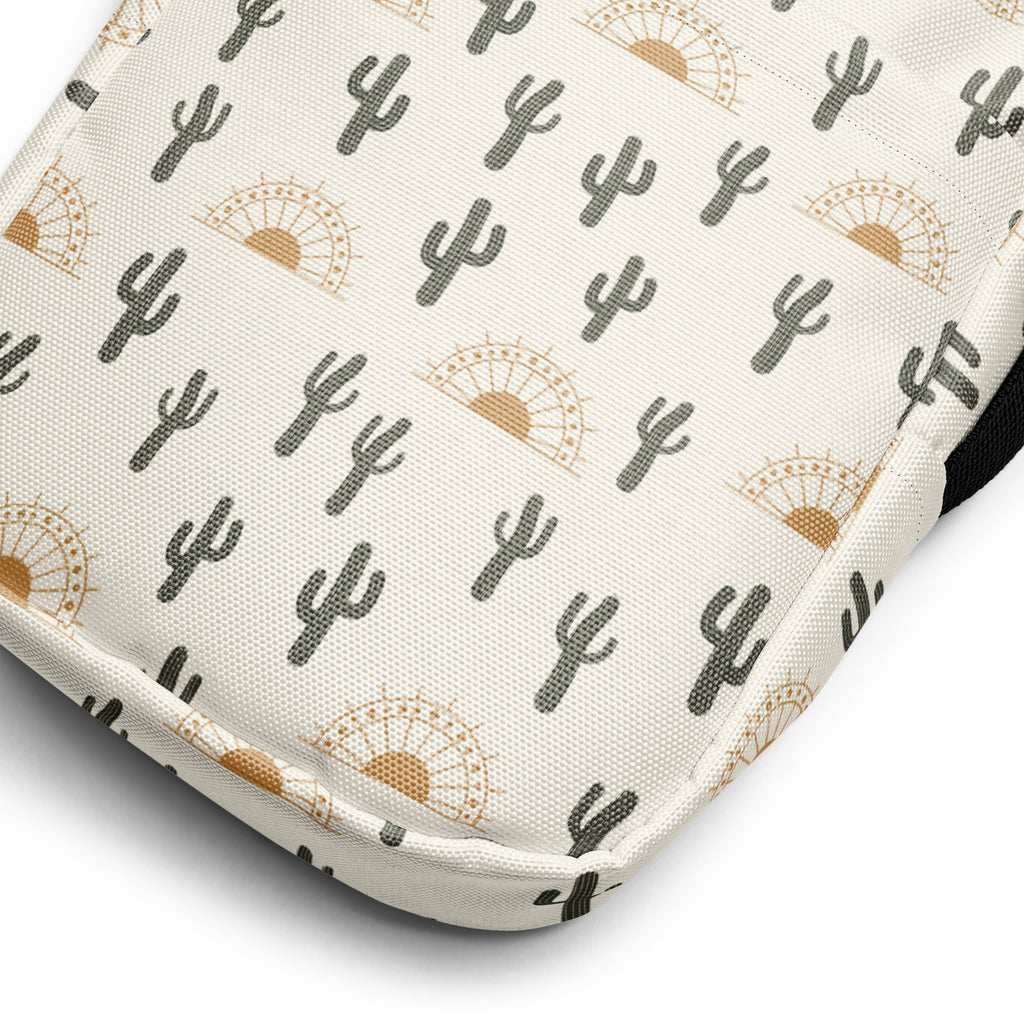 Desert Cactus Sunrise Crossbody Bag – Water Resistant Mini Purse With Adjustable Strap & Pockets