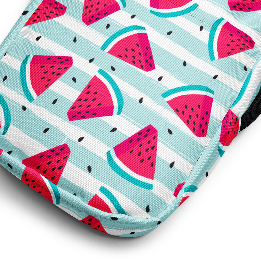 Watermelon Stripe Crossbody Bag – Water Resistant Mini Purse With Adjustable Strap & Pockets