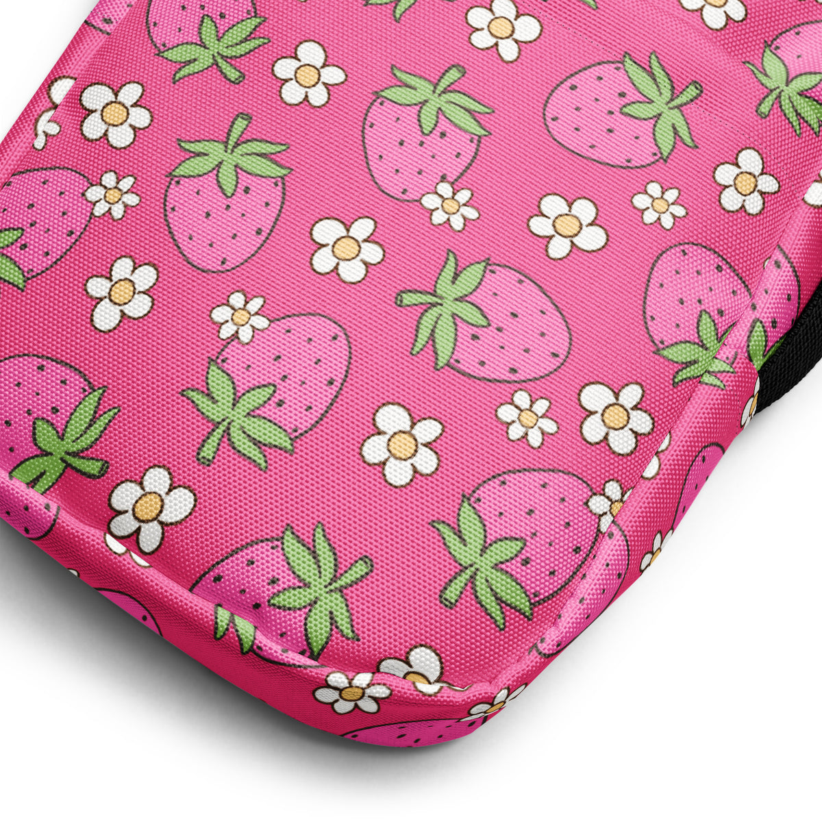 Pink Strawberry Crossbody Bag – Water Resistant Mini Purse With Adjustable Strap & Pockets