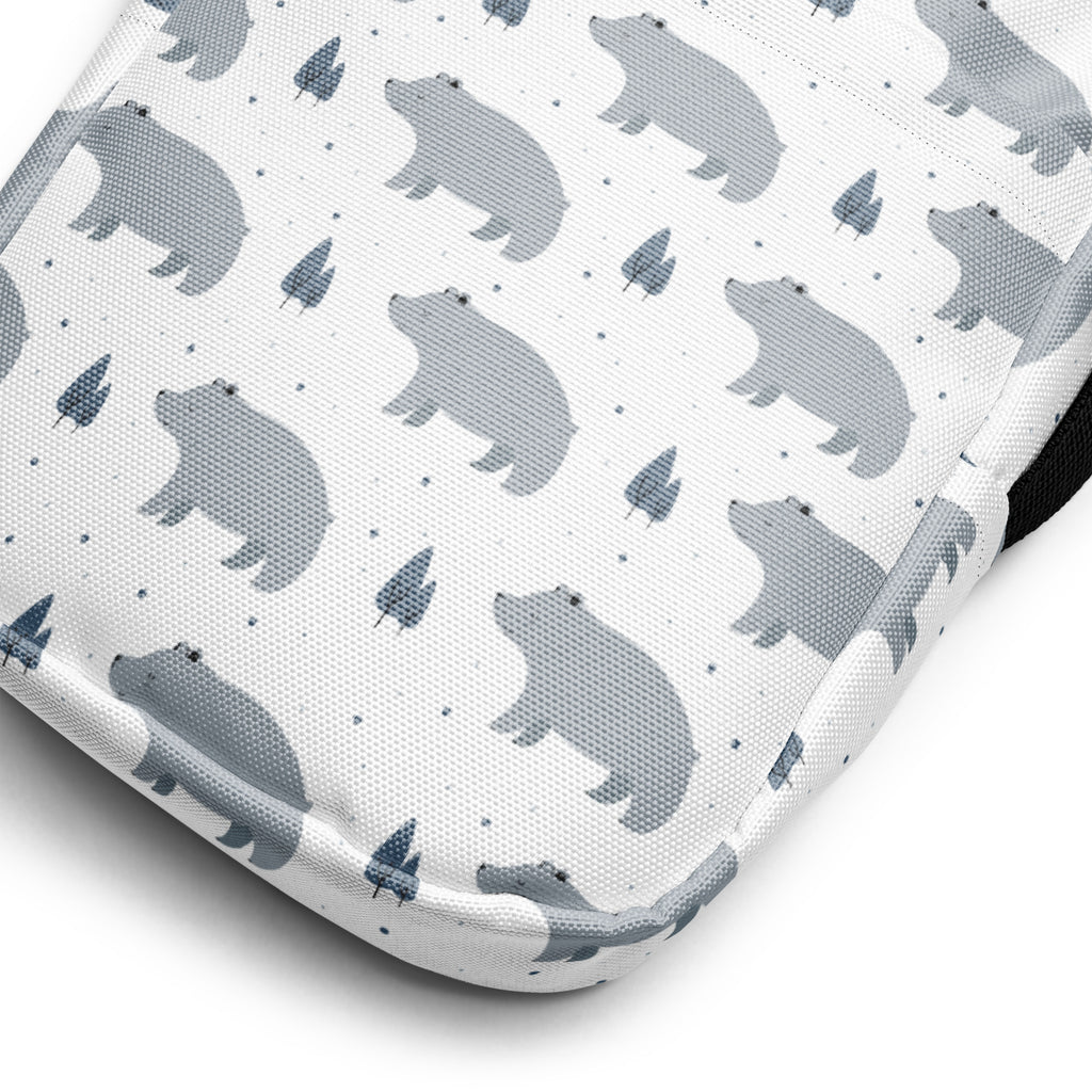 Girls Gray Bear Crossbody Bag – Water Resistant Mini Purse With Adjustable Strap & Pockets