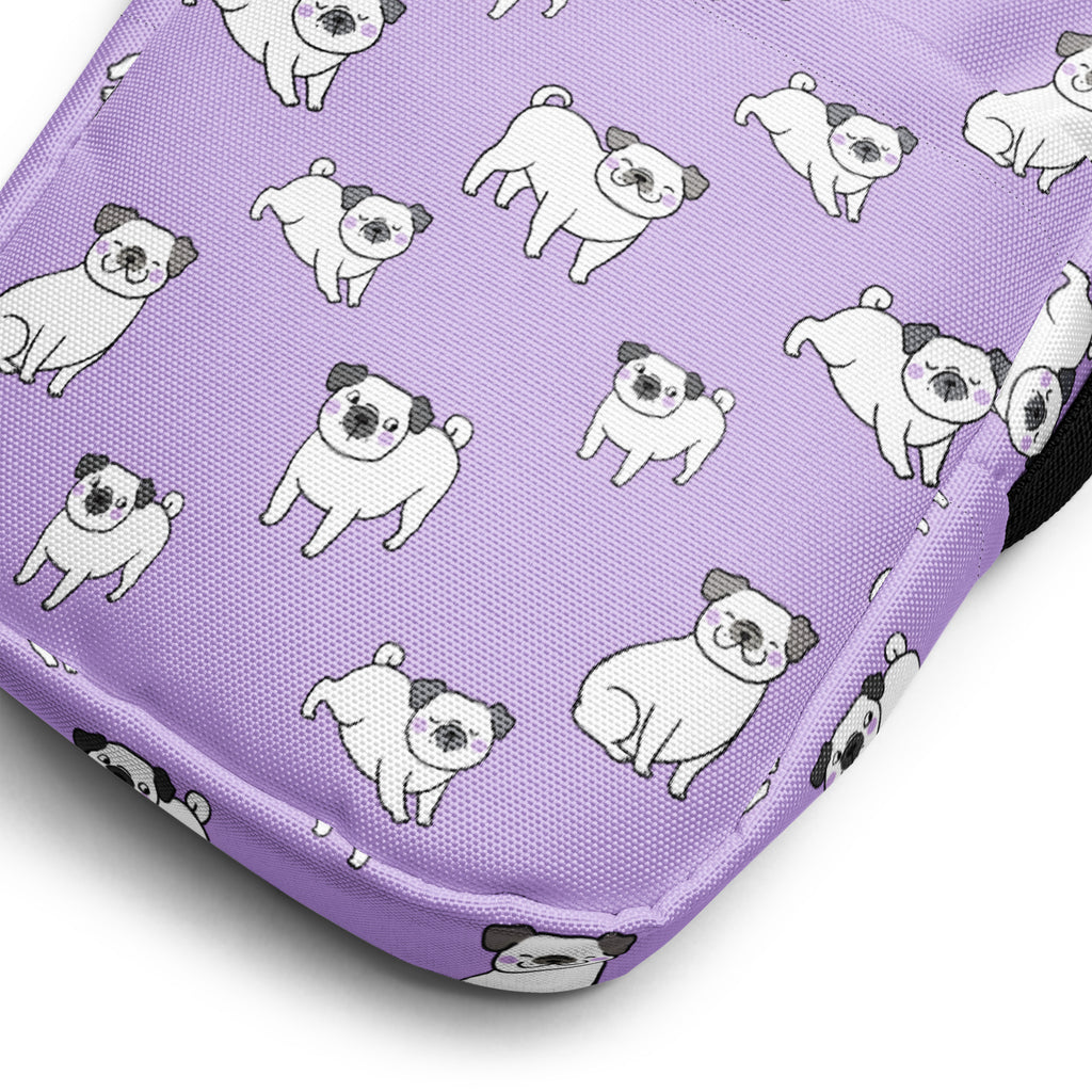 Pink Pug Crossbody Bag – Water Resistant Mini Purse With Adjustable Strap & Pockets