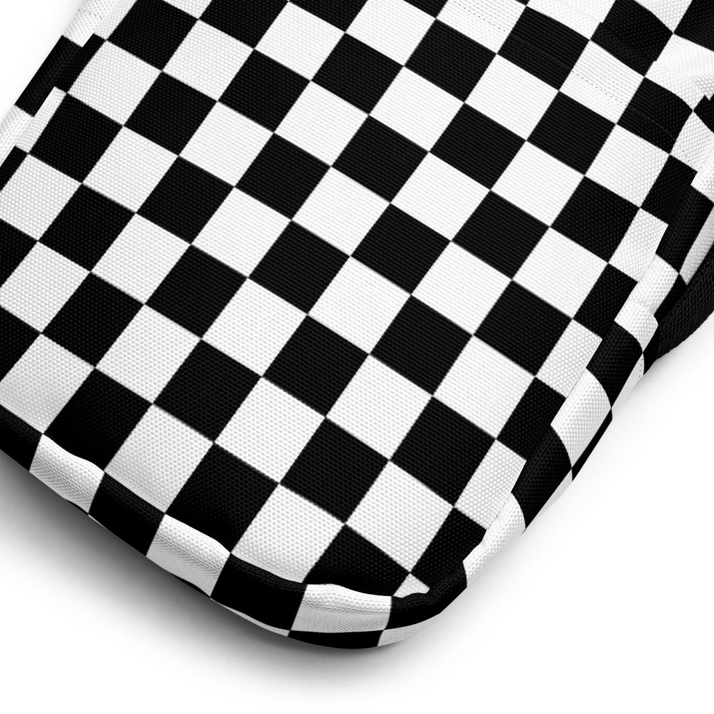 Checkered Crossbody Bag – Water Resistant Mini Purse With Adjustable Strap & Pockets