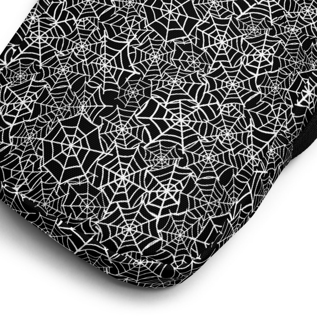 Black Spiderweb Crossbody Bag – Water Resistant Mini Purse With Adjustable Strap & Pockets