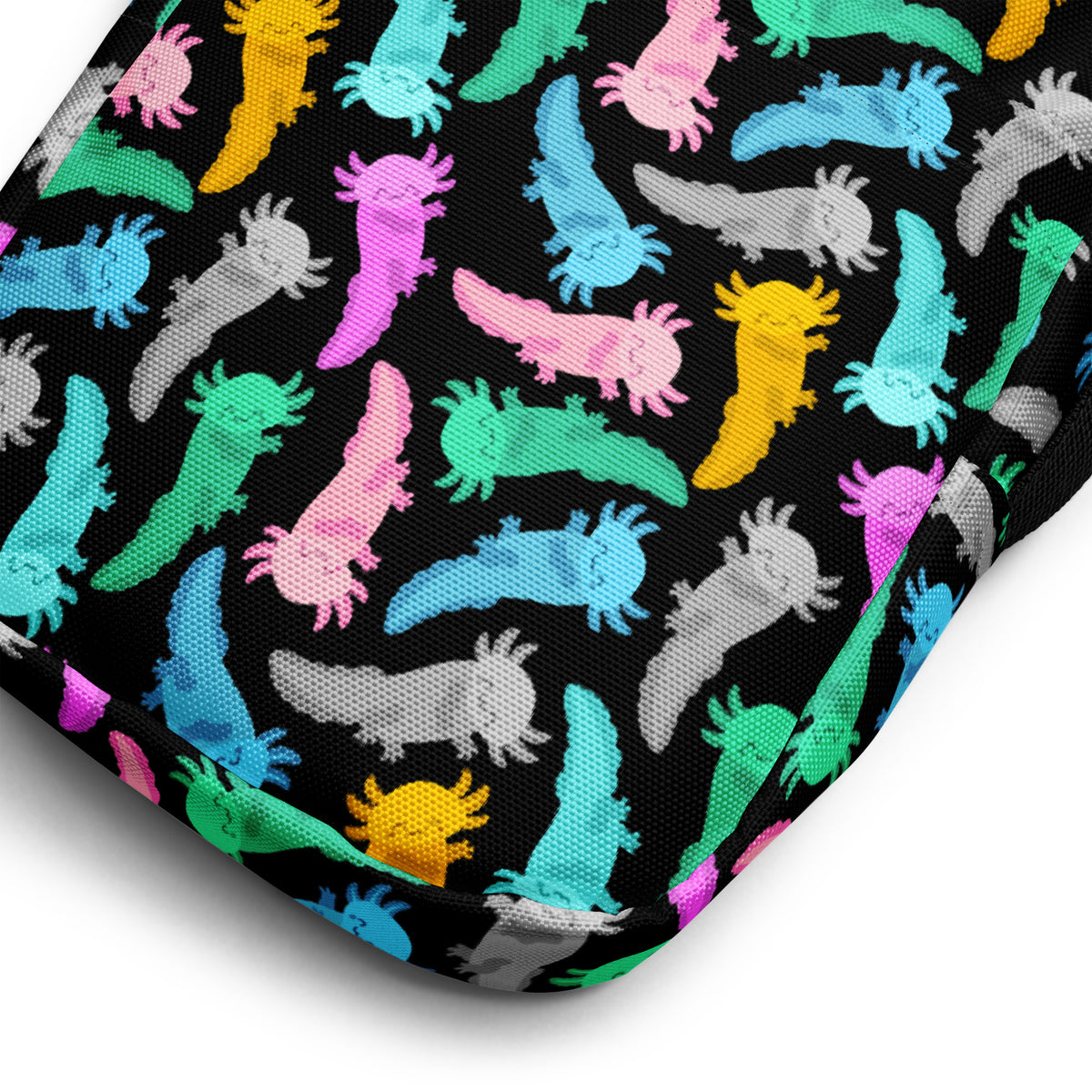 Girls Colorful Axolotl Crossbody Bag – Water Resistant Mini Purse With Adjustable Strap & Pockets