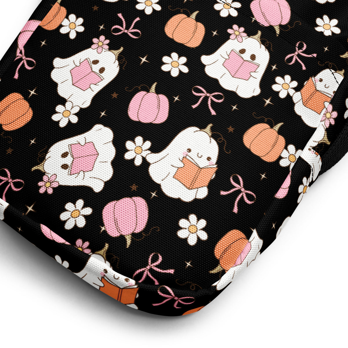 Reading Ghost Halloween Crossbody Bag – Water Resistant Mini Purse With Adjustable Strap & Pockets