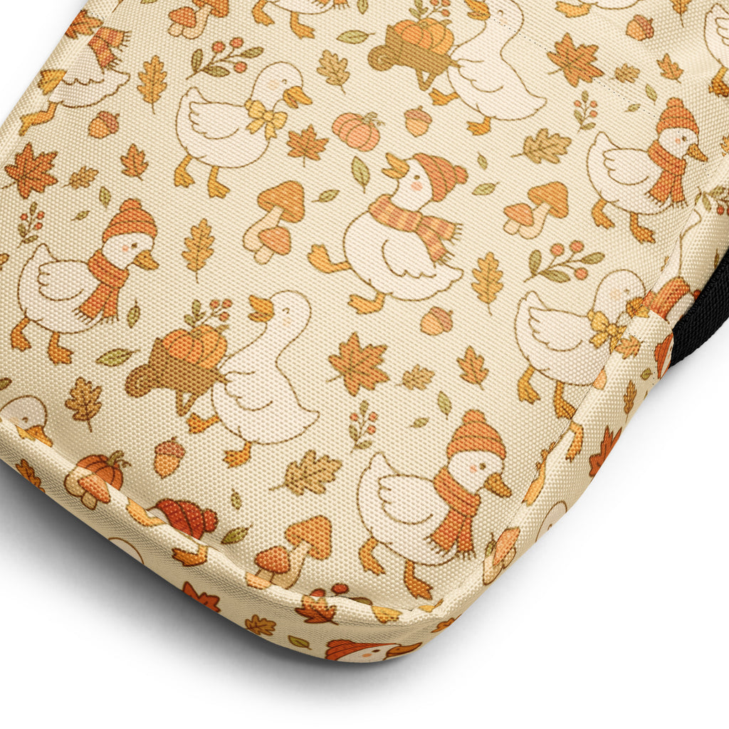 Fall Goose Crossbody Bag – Water Resistant Mini Purse With Adjustable Strap & Pockets