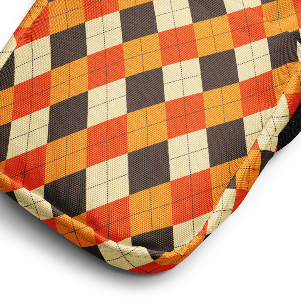 Girls Fall Argyle Crossbody Bag – Water Resistant Mini Purse With Adjustable Strap & Pockets