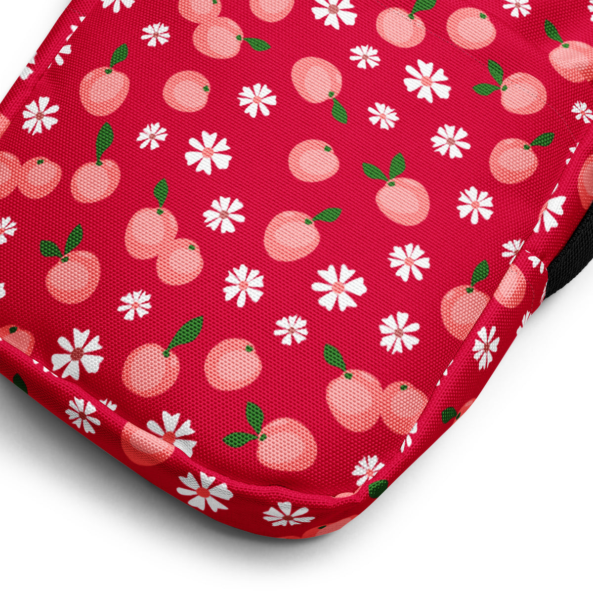 Girls Peach Floral Crossbody Bag – Water Resistant Mini Purse With Adjustable Strap & Pockets
