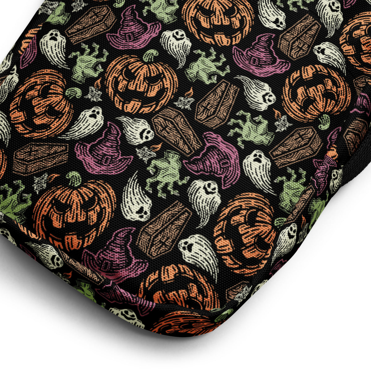Vintage Pumpkin Ghost Halloween Crossbody Bag – Water Resistant Mini Purse With Adjustable Strap & Pockets