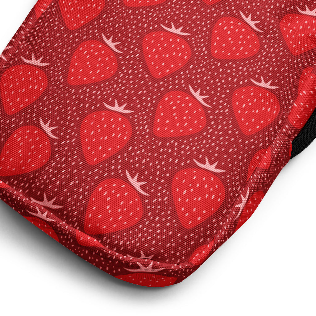 Red Strawberry Crossbody Bag – Water Resistant Mini Purse With Adjustable Strap & Pockets