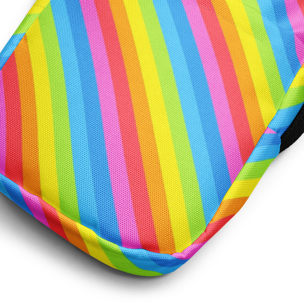 Rainbow Stripe Crossbody Bag – Water Resistant Mini Purse With Adjustable Strap & Pockets