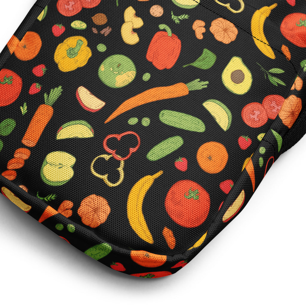 Fruit & Vegetable Crossbody Bag – Water Resistant Mini Purse With Adjustable Strap & Pockets