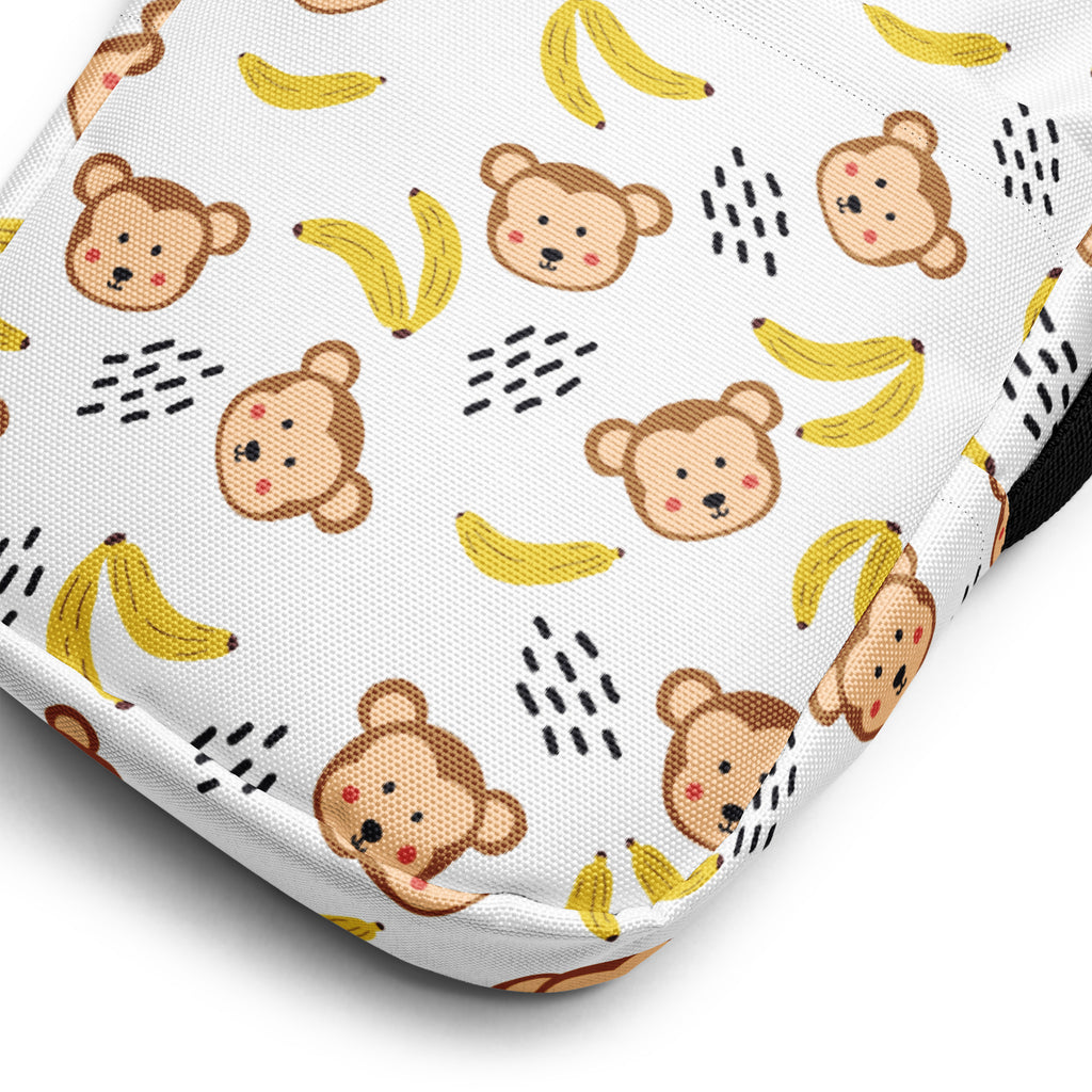 Girls Monkey Banana Crossbody Bag – Water Resistant Mini Purse With Adjustable Strap & Pockets