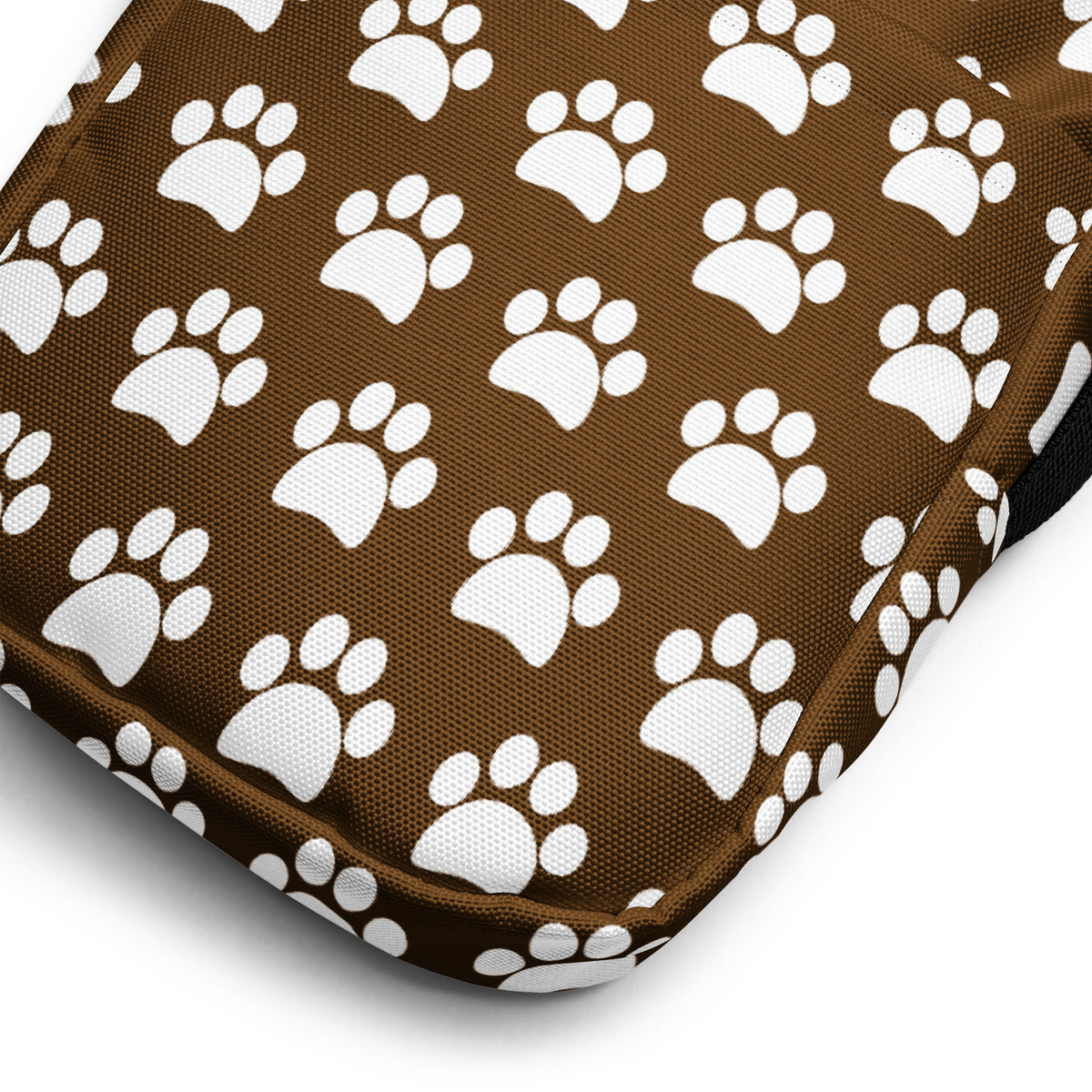 Brown Paw Print Crossbody Bag – Water Resistant Mini Purse With Adjustable Strap & Pockets