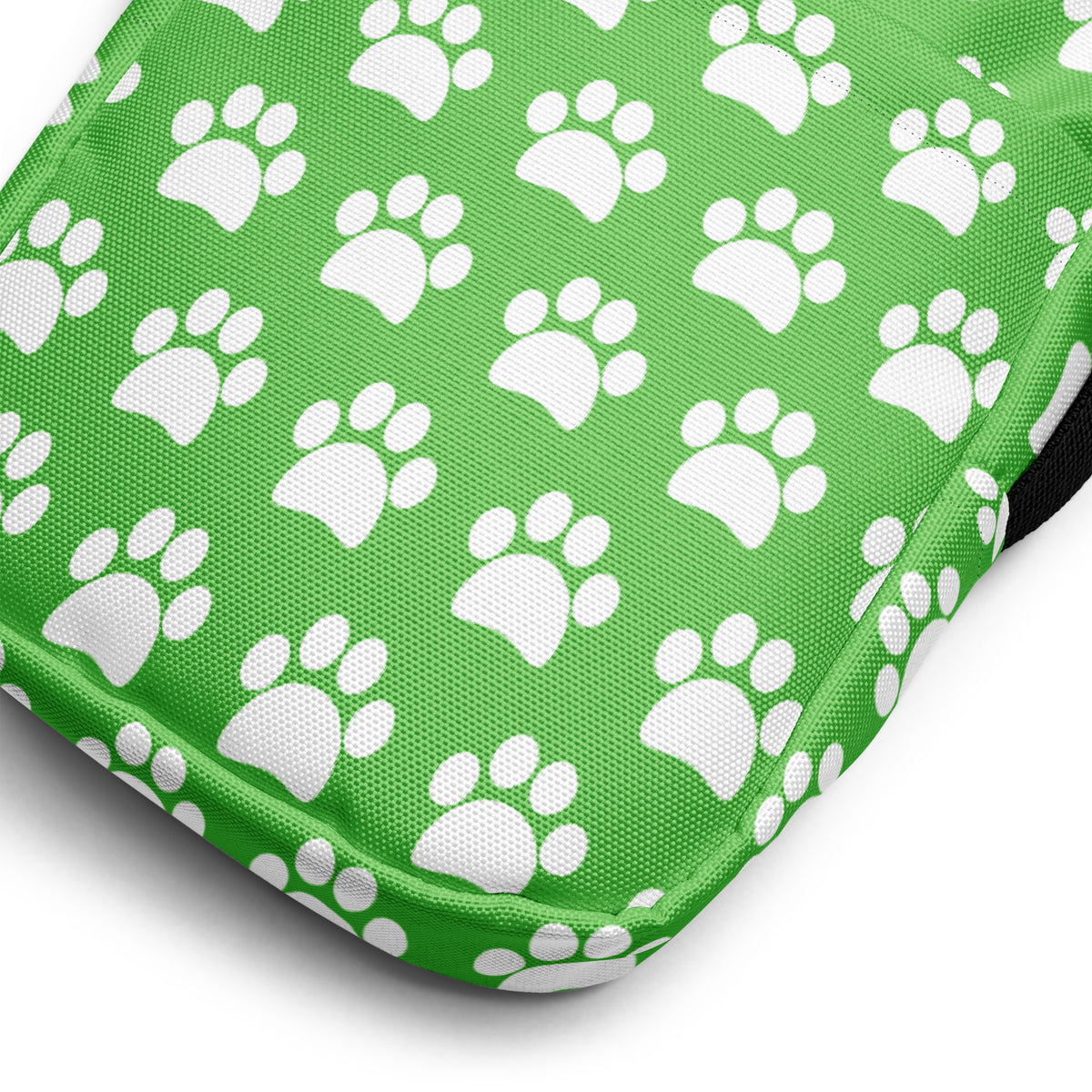 Green Paw Print Crossbody Bag – Water Resistant Mini Purse With Adjustable Strap & Pockets