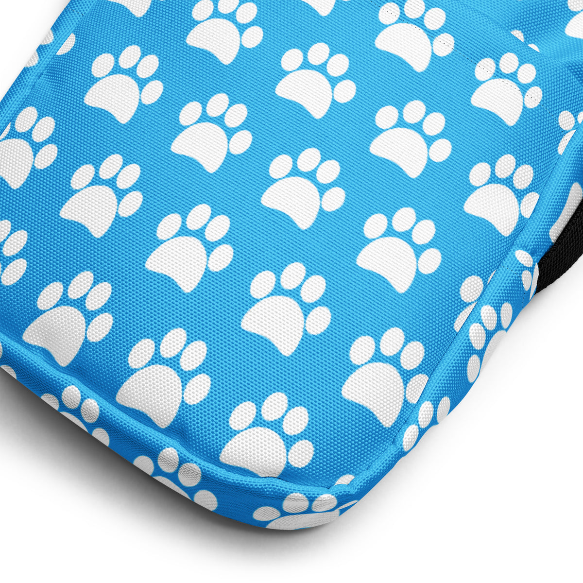 Sky Blue Paw Print Crossbody Bag – Water Resistant Mini Purse With Adjustable Strap & Pockets