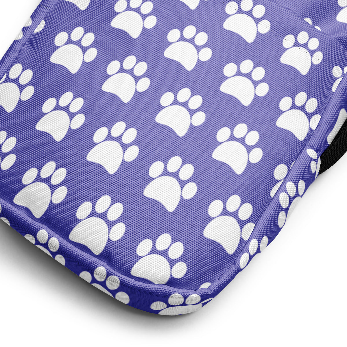Purple Paw Print Crossbody Bag – Water Resistant Mini Purse With Adjustable Strap & Pockets