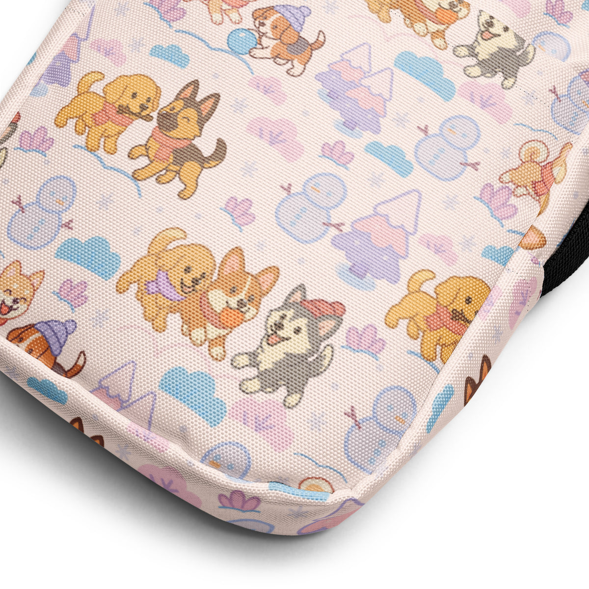 Winter Dogs Crossbody Bag – Water Resistant Mini Purse With Adjustable Strap & Pockets
