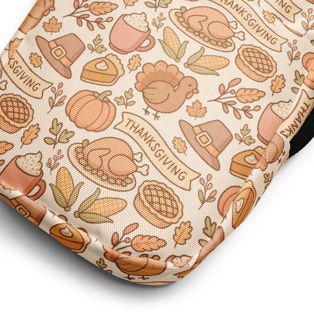 Thanksgiving Crossbody Bag – Water Resistant Mini Purse With Adjustable Strap & Pockets