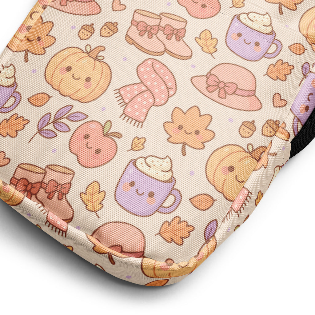 Cute Fall Themed Crossbody Bag – Water Resistant Mini Purse With Adjustable Strap & Pockets