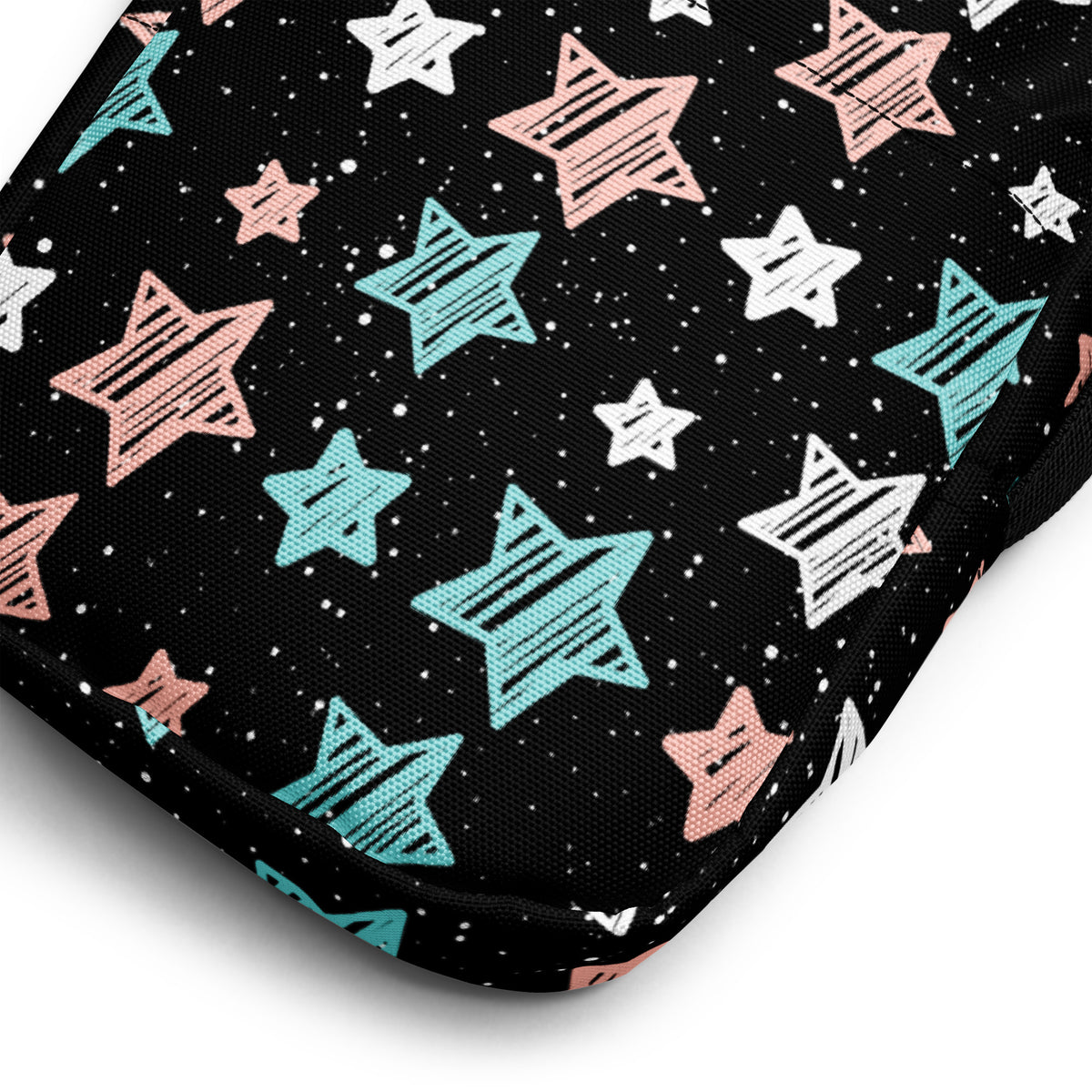 Colorful Doodle Star Crossbody Bag – Water Resistant Mini Purse With Adjustable Strap & Pockets