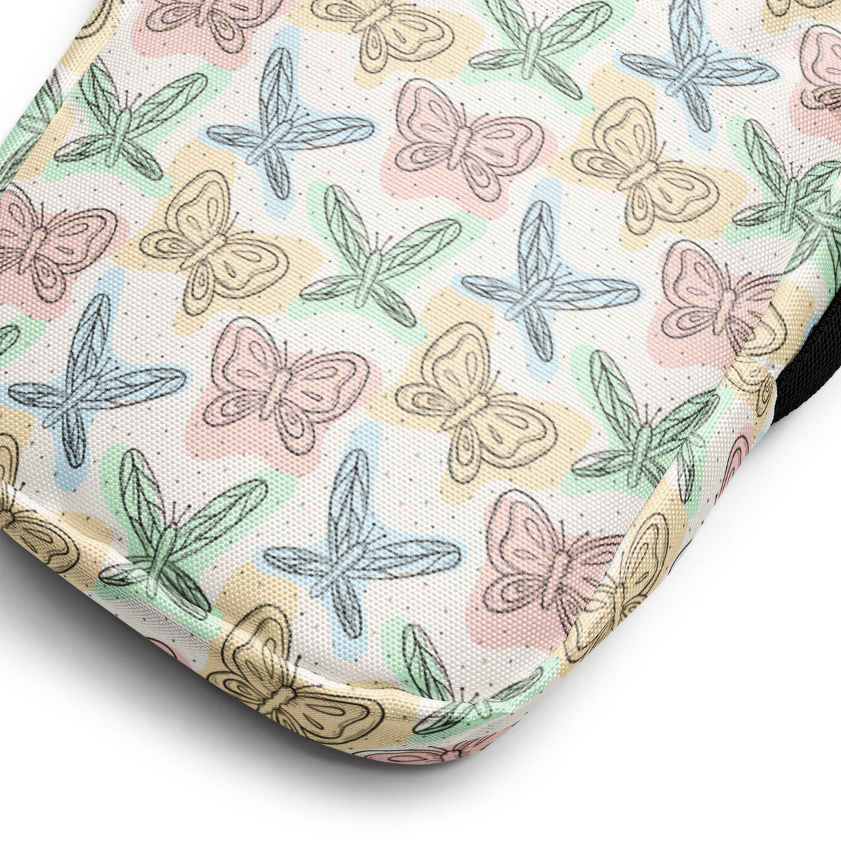 Pastel Butterfly & Dragonfly Crossbody Bag – Water Resistant Mini Purse With Adjustable Strap & Pockets