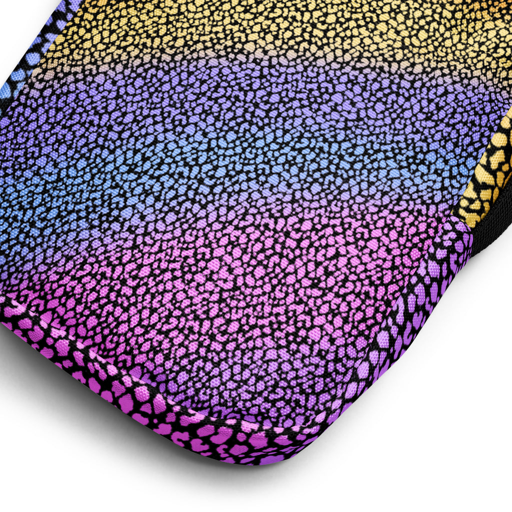 Rainbow Leopard Print Crossbody Bag – Water Resistant Mini Purse With Adjustable Strap & Pockets