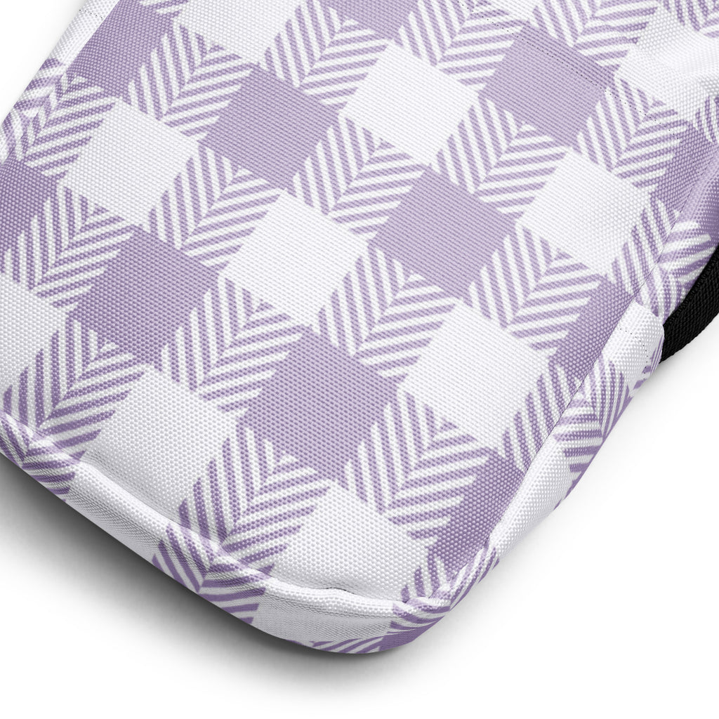 Girls Lavender Gingham Crossbody Bag – Water Resistant Mini Purse With Adjustable Strap & Pockets