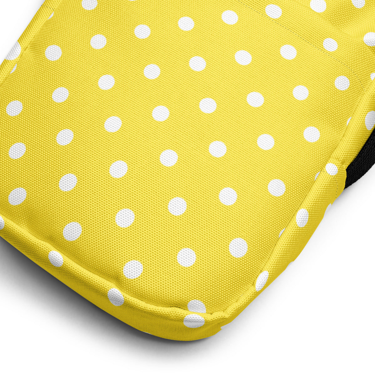 Yellow Polka Dot Crossbody Bag – Water Resistant Mini Purse With Adjustable Strap & Pockets