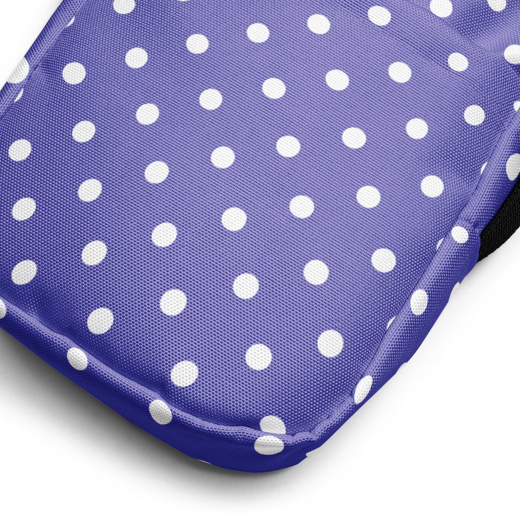Purple Polka Dot Crossbody Bag – Water Resistant Mini Purse With Adjustable Strap & Pockets