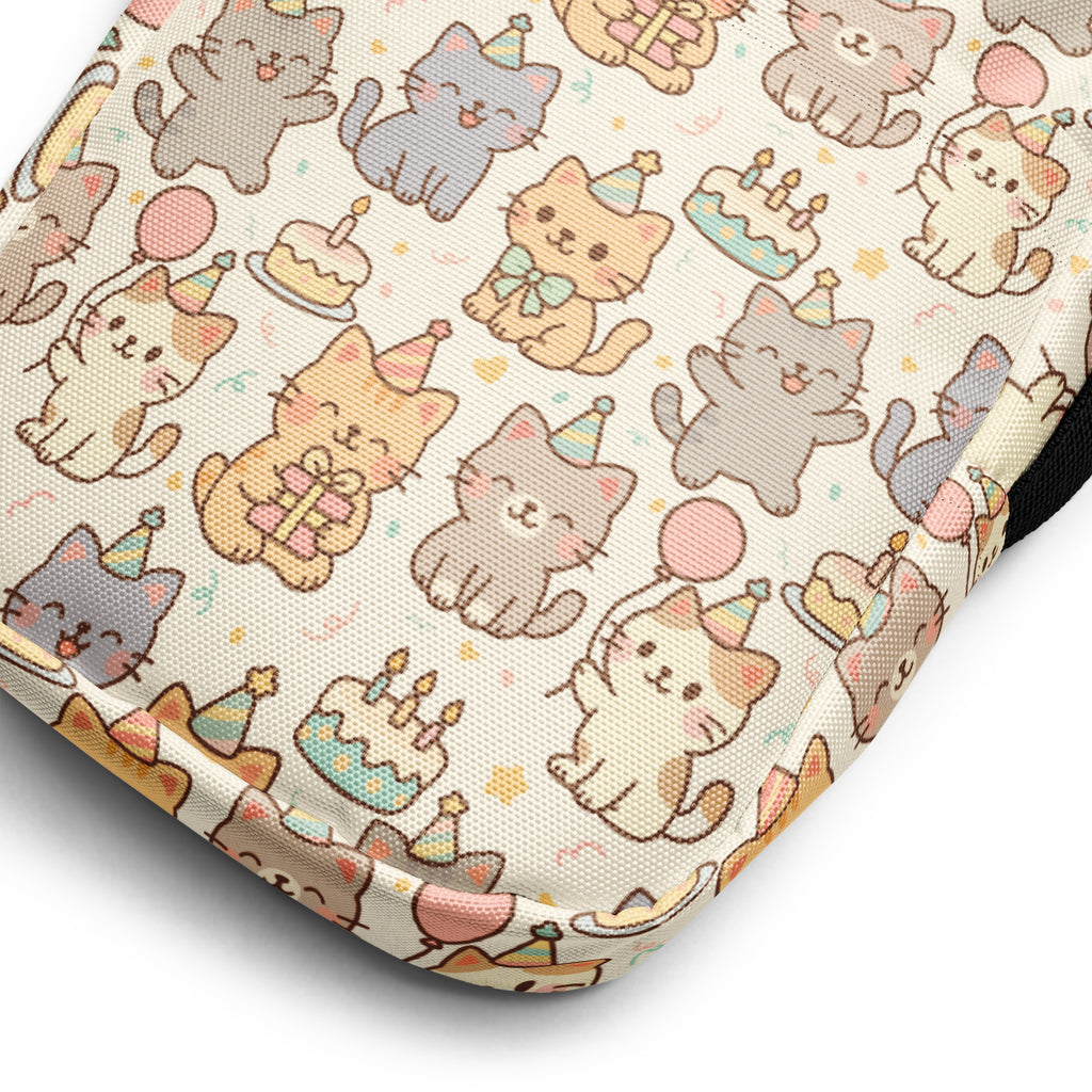 Girls Kitten Birthday Crossbody Bag – Water Resistant Mini Purse With Adjustable Strap & Pockets