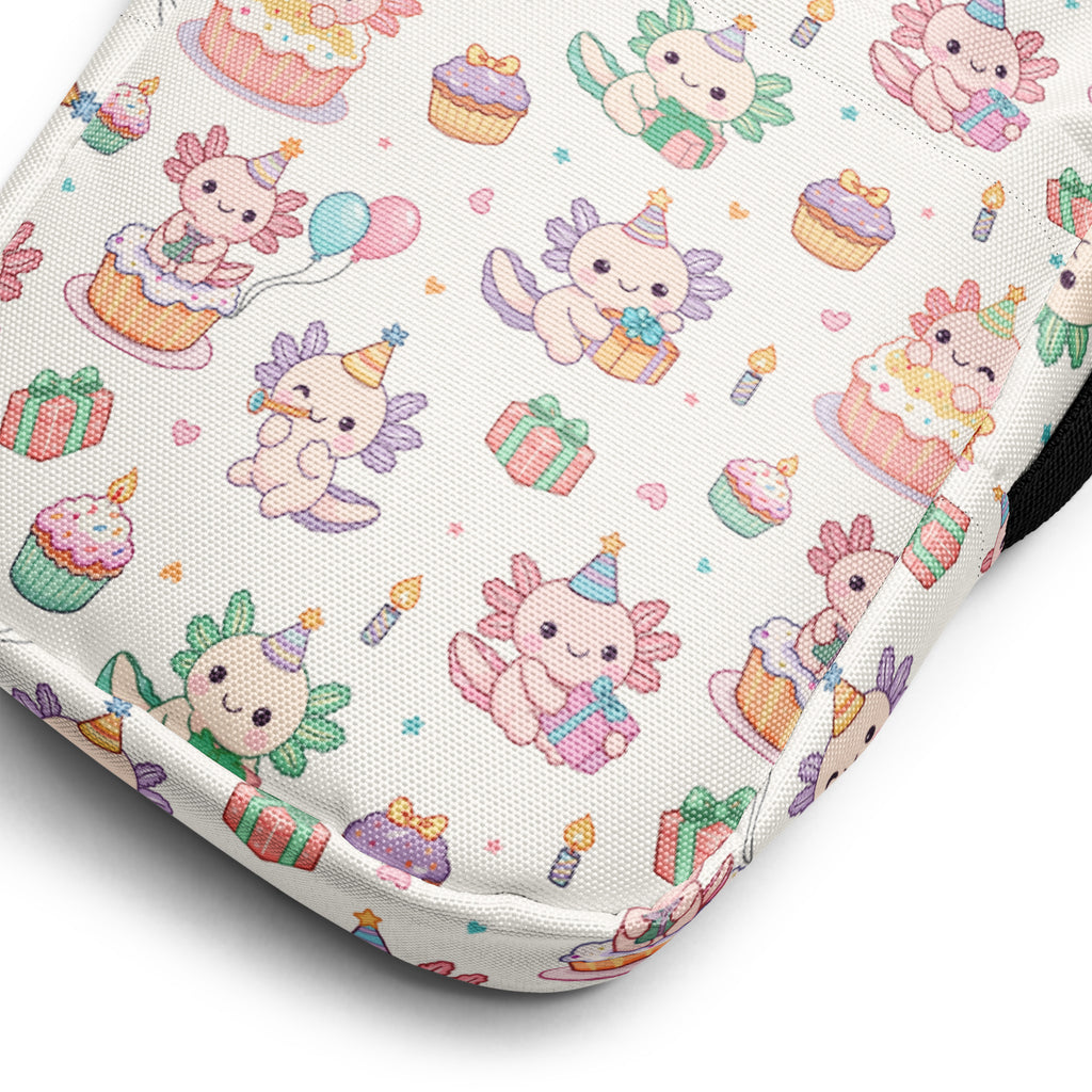 Girls Axolotl Birthday Crossbody Bag – Water Resistant Mini Purse With Adjustable Strap & Pockets