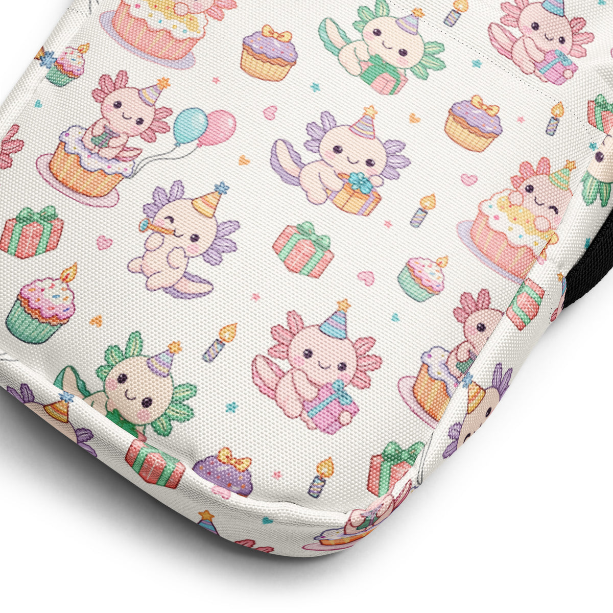 Girls Axolotl Birthday Crossbody Bag – Water Resistant Mini Purse With Adjustable Strap & Pockets